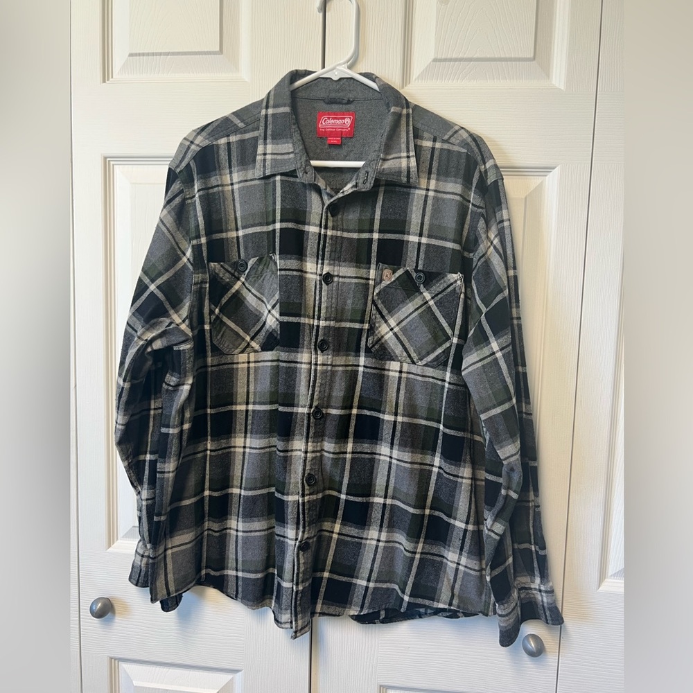 Coleman Red and Gray Clothing Label
